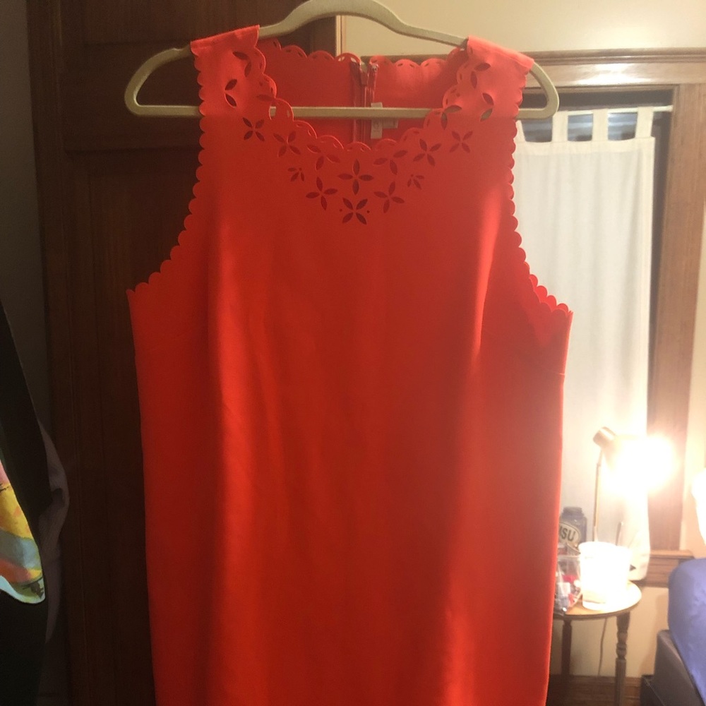 Orange Scalloped Jcrew Factory Dress